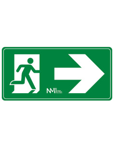 SEÑAL EVACUACIÓN FLECHA DERECHA PVC CLASE B 100X40X120 2
