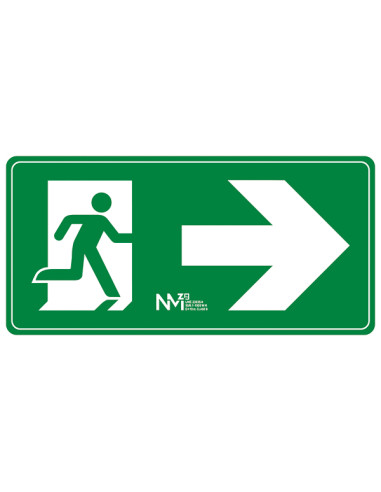 SEÑAL EVACUACIÓN FLECHA DERECHA PVC CLASE B 100X40X120