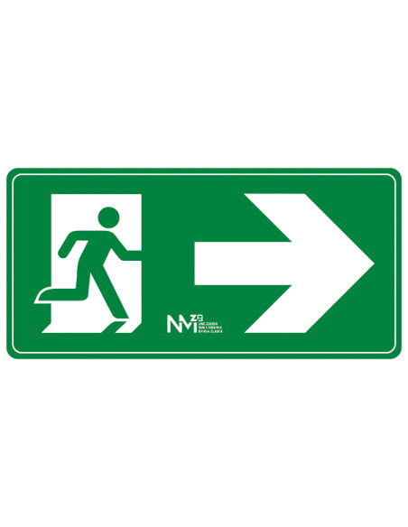SEÑAL EVACUACIÓN FLECHA DERECHA PVC CLASE B 100X40X120