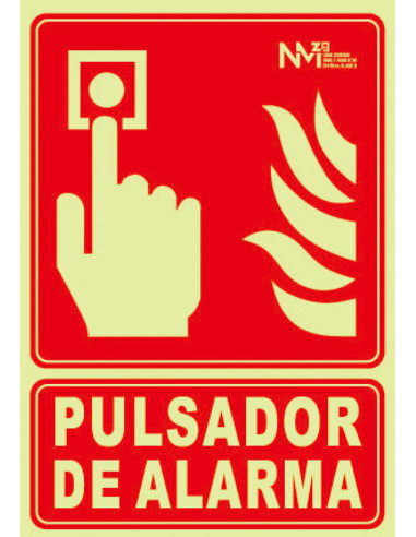SEÑAL PULSADOR PVC CLASE B 210X300MM