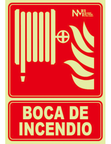 SEÑAL BIE BOCA INCENDIOS PVC CLASE B 210X300MM