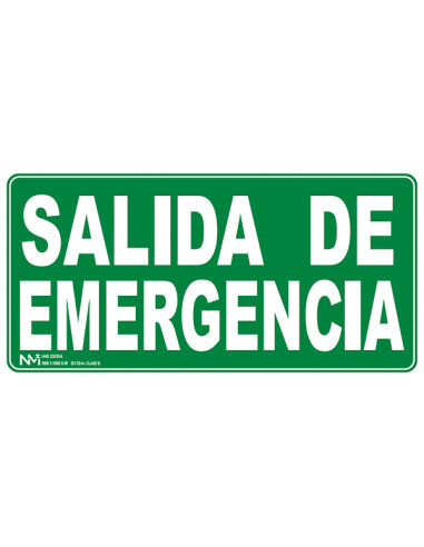 SEÑAL SALIDA DE EMERGENCIA PVC CLASE B 320X160MM