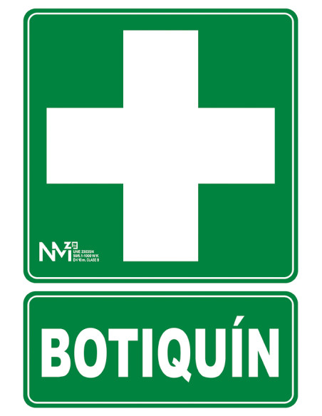 SEÑAL BOTIQUIN PVC CLASE B 320X160MM