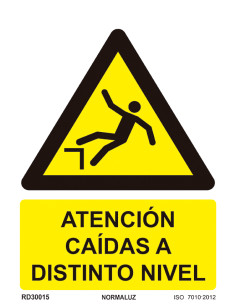 SEÑAL PELIGRO CAIDAS A DISTINTO NIVEL PVC 210X300MM 2