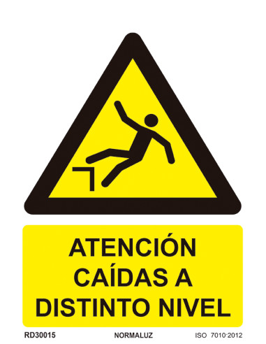 SEÑAL PELIGRO CAIDAS A DISTINTO NIVEL PVC 210X300MM