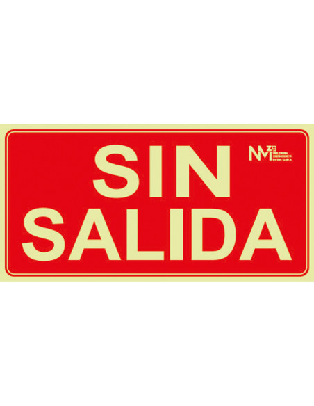 SEÑAL SIN SALIDA PVC CLASE A 320X160MM