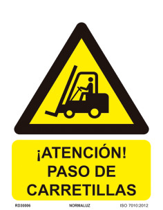 SEÑAL PELIGRO ATENCION PASO DE CARRETILLA PVC 210X300MM 2