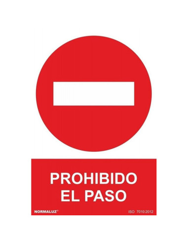 SEÑAL PROHIBIDO EL PASO PVC 210X300MM