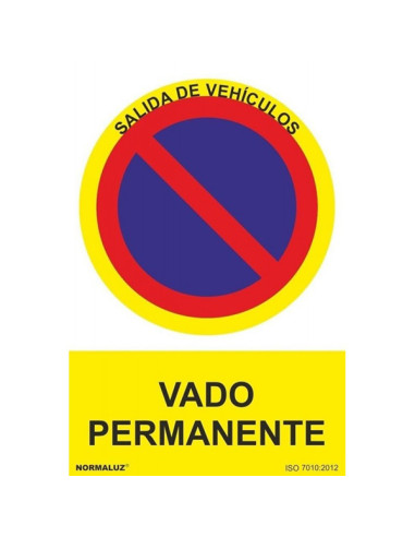 SEÑAL PROHIBIDO VADO PERMANENTE PVC 210X300MM