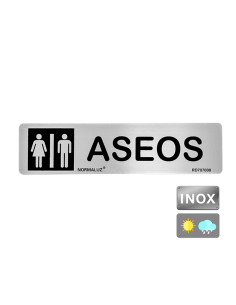 SEÑAL INOX ASEOS 200X50MM 2