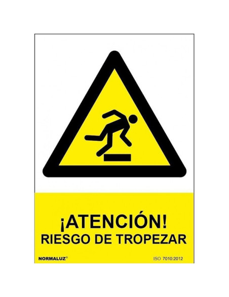 SEÑAL PELIGRO RIESGO DE TROPEZAR PVC 210X300MM