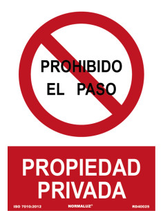 SEÑAL PROHIBIDO PASO PROPIEDAD PRIVADA PVC 210X300MM 2