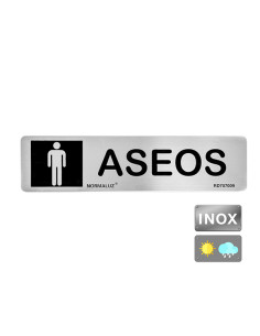 SEÑAL INOX ASEOS HOMBRE 200X50MM 2