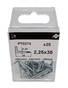 ESCARPIAS ACERO ZN C/25 PZS 2,25X30 MM 2