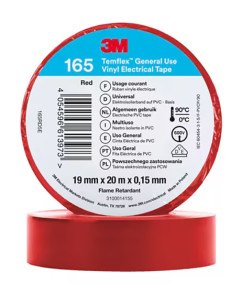 CINTA AISLANTE VINILO ROJA 20 MX19 MM 2