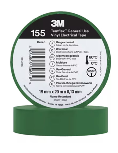 CINTA AISLANTE VERDE 20 MX19 MM