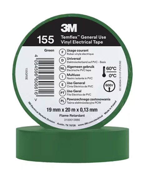 CINTA AISLANTE VERDE 20 MX19 MM