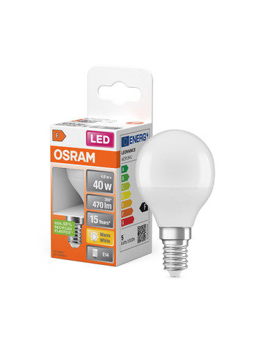 LAMPARA LED ESFERICA 827 E14 LC 2700K 470LM 4,9 W