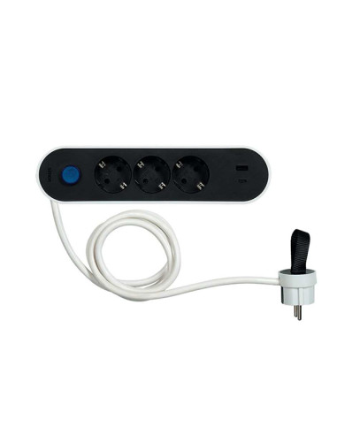 BASE MULTIPLE 3T + 2 USB C/INTERRUPTOR 1,4 M