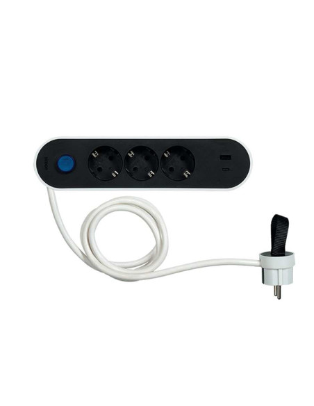 BASE MULTIPLE 3T + 2 USB C/INTERRUPTOR 1,4 M
