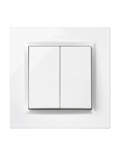 CONMUTADOR EMPOTRAR BLANCO DOBLE 10 A 2