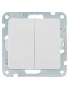 CONMUTADOR EMPOTRAR DOBLE BLANCO