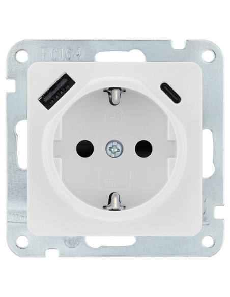 BASE ENCHUFE SCHUKO USB+USBC