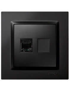 TOMA RJ45 CAT 5E NEGRO 16 A 2