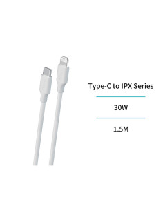 CABLE CONEXION USB-C / LIGHTNING 30W SILICONA 1.5 MT 2