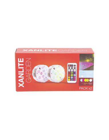 PACK 2 LUCES LED SUMERGIBLES MANDO DISTANCIA RGB