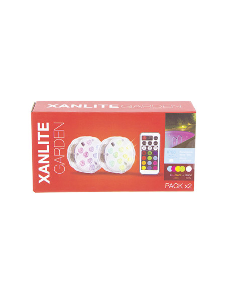 PACK 2 LUCES LED SUMERGIBLES MANDO DISTANCIA RGB