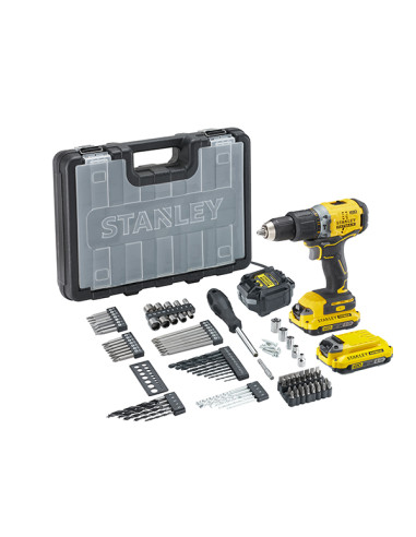 Stanley V20 18 V Brushless Taladro-Percutor + 100 Accesorios
