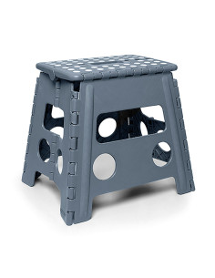 TABURETE MULTIUSO PLEGABLE GRIS 49X37X46 2