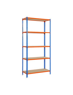 ESTANTERIA S/T AZUL/NARANJA+MA 200X120X50 2
