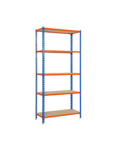 ESTANTERIA S/T AZUL/NARANJA+MA 200X120X50