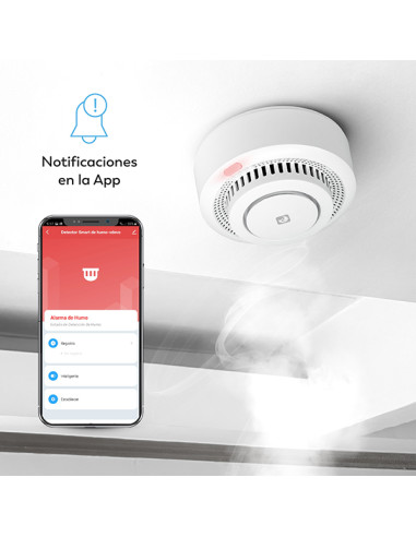 Detector de humo WiFi Garza con alarma de 85 dB