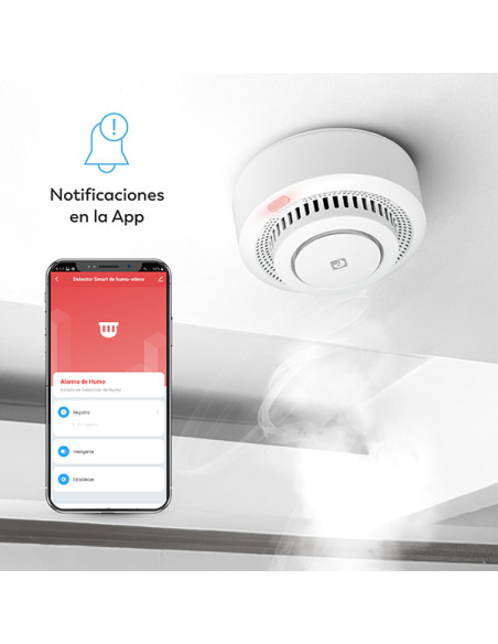 Detector de humo WiFi Garza con alarma de 85 dB