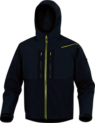 CHAQUETA SOFTSHELL NGR/AMARILLA L