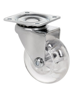 RUEDA GIR. CROMADA PU 50 MM 2