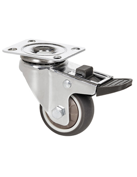 RUEDA GIR. FRENO GOMA 50 MM