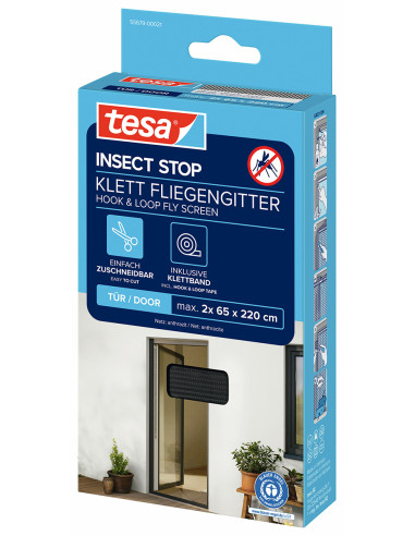 MOSQUITERA PUERTAS ANTRACITA 2X0,65X2,2