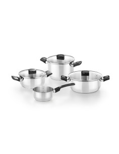 BATERIA COCINA INOX ELITE TAPA CRISTAL 4 PZAS 2