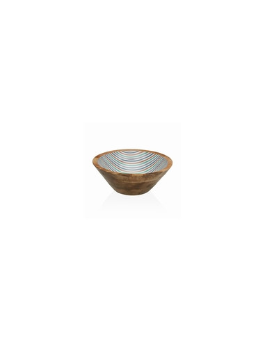 ENSALADERA MADERA RAYAS 30X30X10CM