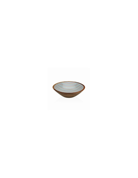ENSALADERA MADERA RAYAS 24X24X7 CM