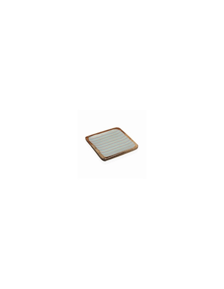 PLATO MADERA ESMALTADO RAYAS 20X20 CM