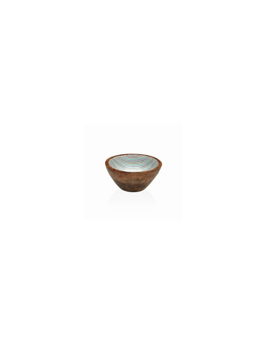 BOL MADERA ESMALTADO RAYAS 13X13X7 CM