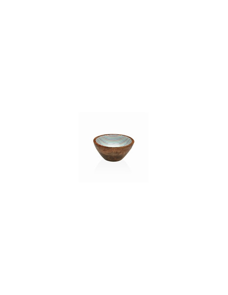 BOL MADERA ESMALTADO RAYAS 13X13X7 CM