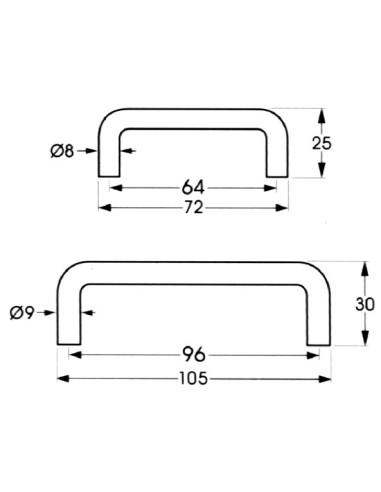 TIRADOR EPOXI CROMO 96 MM