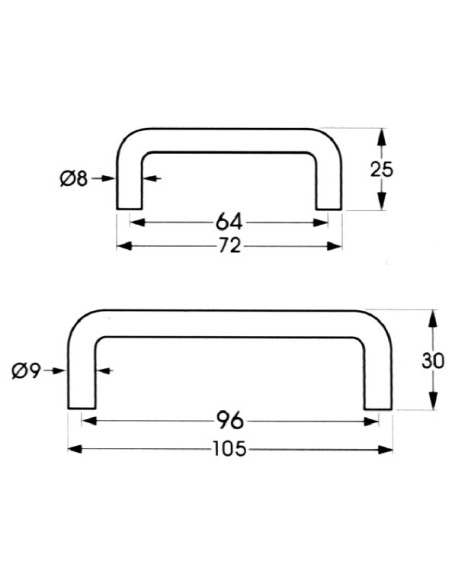 TIRADOR EPOXI CROMO 96 MM