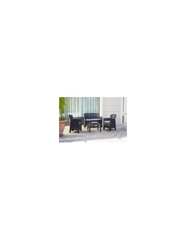 CONJUNTO RESINA JUNGLE ANTRACITA C/ COJIN 100X40X120